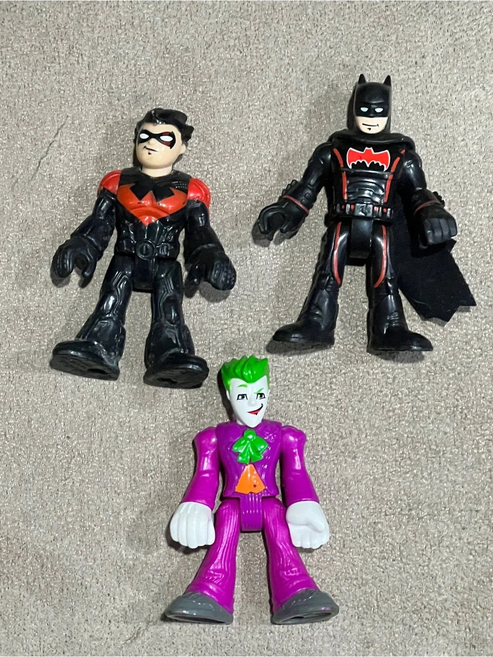 DC Comics Mini Action Figure Set - Black, Red, Purple, Green